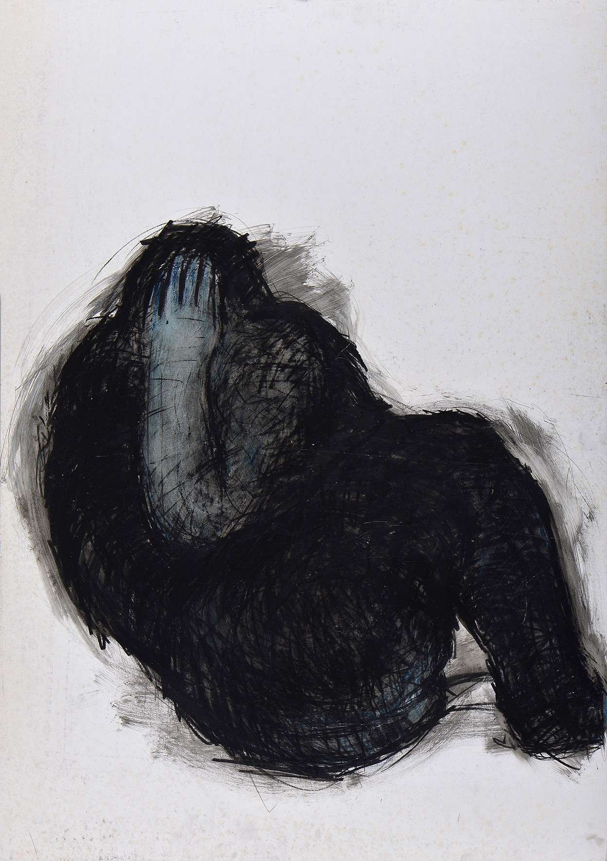 “Allein”, 1984, 100 x 70 cm, Pastell auf Karton