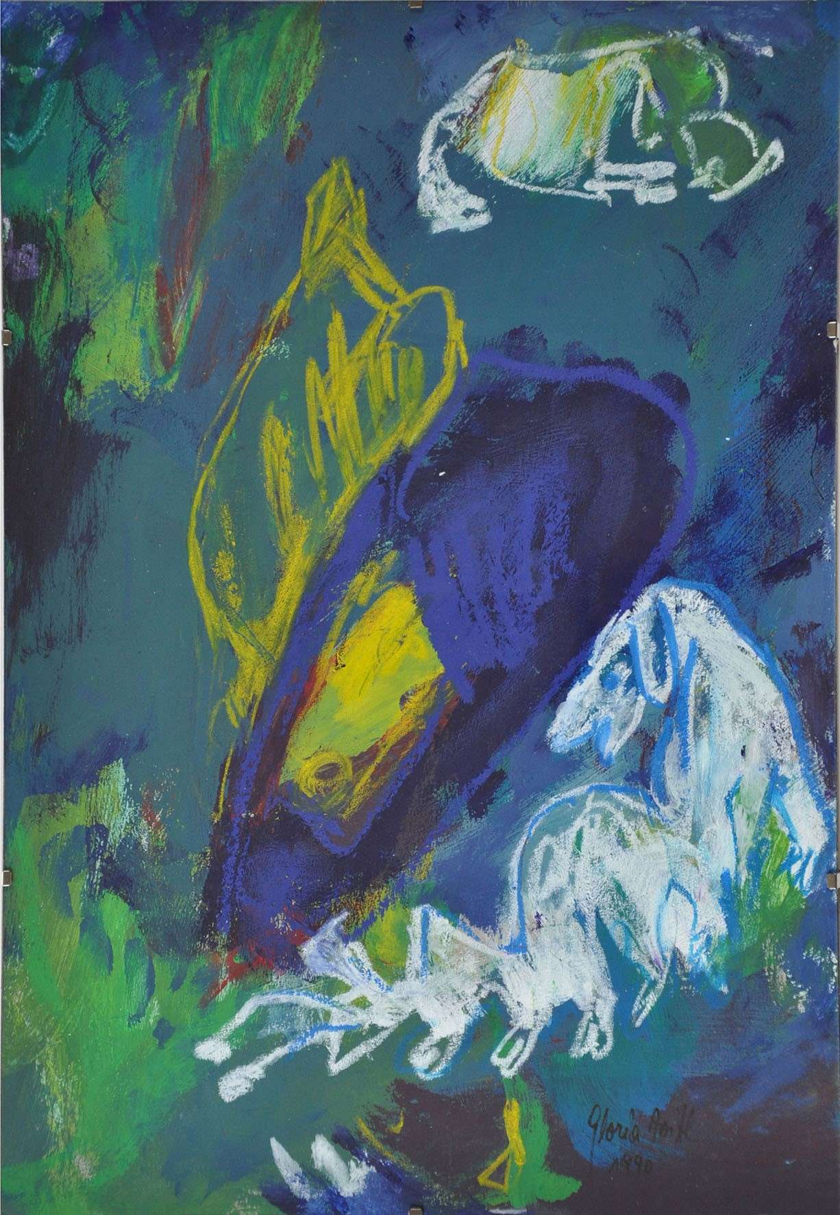 “Meerestraum 2”, 1990, 70 x 50 cm, Acryl und Pastell auf Karton