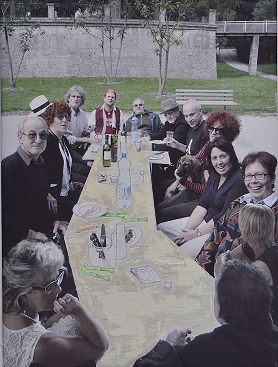 “Symposium estate 2”, 2015, 40 x 30 cm, Acryl und Fotodruck auf Leinwand
